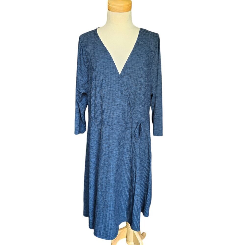 Torrid Plus Size Boho Wrap Midi Dress – Size 3 (3X) | Green Tie Waist Flowy - Picture 4 of 7